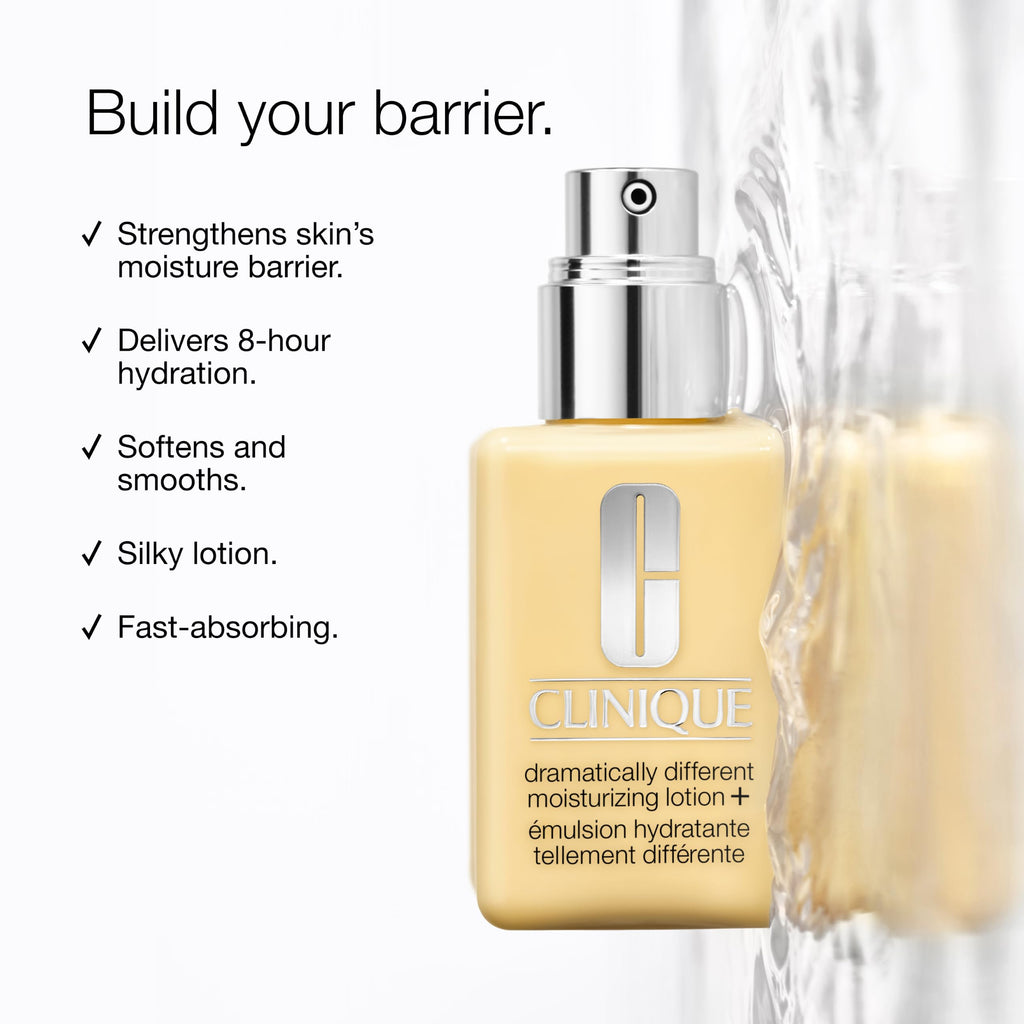 Clinique Dramatically Different Moisturizing Lotion+ | Hydrating Face Mositurizer With Glycerin and Urea | Strengthens Skin Barrier | Step 3 in 3-Step Skin Care Routine, 6.7 Fl Oz