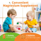Magnesium Gummies for Kids - Magnesium Glycinate Gummies Supplement with L-Theanine, Vitamin B6, D3 for Adults & Kids, Calm Magnesium for Sleep, Relaxation, Brain, Bones, Sugar Free Orange 60ct