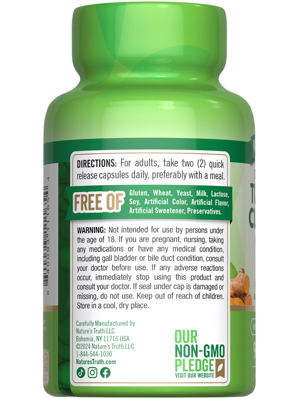 Nature's Truth Turmeric Curcumin Capsules | 90 Count | with 95% Standardized Curcuminoids and Bioperine | Non-GMO and Gluten Free Supplement