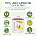Elare Aged Garlic Extract – 300 Count 7500mg Odorless Organic Garlic Supplement for Heart & Immune Support – Non-GMO, All-Natural Softgels, 2-Year Matured for Antioxidant Wellness (2)