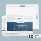 Dermacotton 100% Pure Cotton Face Towels – 240 Count Large Disposable Wash Cloths for Face Washing, Makeup Removal & Acne Care | Ultra Soft, Hypoallergenic & Fragrance-Free
