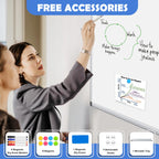 Double-Sided White Board Dry Erase Magnetic Whiteboard Wall 24x18 Silver
