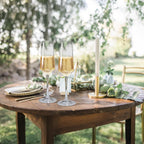 PARACITY Champagne Glasses Set of 2: Clear Glass Champagne Flutes, 8.5 oz