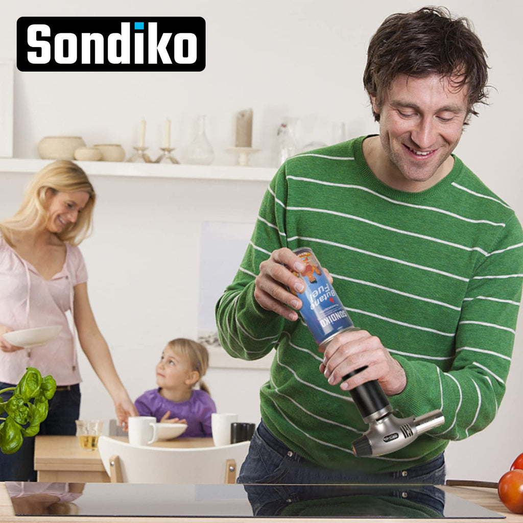 Sondiko Butane Refill, Premium Butane Fuel Canister 100ml, Premium Quality Fuel for Jet Flame Lighters and Torches(2 Can)