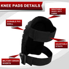 FREEKYROCK Professional Knee Pads for Work Construction with Heavy Duty Cap Foam Padding Gel Cushion Knee Pads for Men, Comfortable Adjustable Strong Strap, Military Grade Rivet for Flooring Gardening, Blue