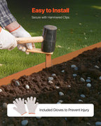 VEVOR Steel Landscape Edging, 10 Packs 40 x 4.5 in Weather-Resistant & Pre-Rust Metal Landscape Edging, Bendable Garden Edging Border, Heavy Duty Lawn Edging, Flower Bed Yard Pathway Divider