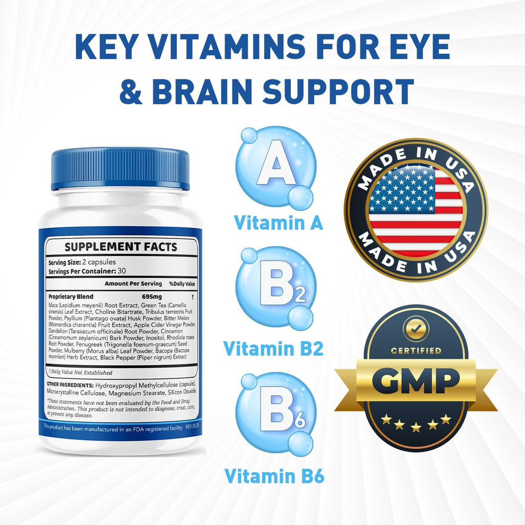 LIVORKA Visium Pro Vision Support - Official Health Supplement Capsules, Natural VisiumPro Vitamin Pills for Visual Health & Wellness, Visium Pro Reviews, 60 Capsules for 1 Month