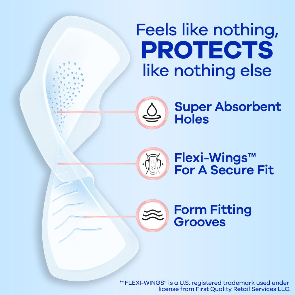 Always Infinity Feminine Pads for Women, Flexfoam Pads Without Wings, Size 2, Heavy Absorbency, Unscented, 96 Count (Pack of 2)