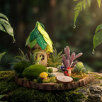Amyhill DIY Fairy Garden Kit Make Your Own Wooden Mini House Craft Kit Miniature Fairy Garden Accessories Micro Mushrooms Plants Ornaments Craft for Outdoor Indoor Mini House Decor