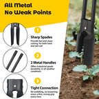 Post Hole Digger Tool, Heavy Duty Post Hole Digger with 55 Inch Handle, Dual Sharp Blades for Soil Plugging, Digging, Cultivating, Weeding, Manual Post Hole Digging Tool Garden Shovel, Black
