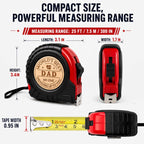 Fathers Day Dad Gifts from Daughter Son, Dad Gifts Personalized Engraved Tape Measure Birthday Woodworking Carpenter Tool Gifts for Men 25FT/7.5m (Dad)