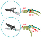 GARTOL Cut & Hold Pole Pruner, 4.2 FT Lightweight Fruit Picker with 180° Rotating Handle, SK5 Steel Blade Cuts up to 1/2 Inch, Long Reach Garden Tree Trimmer & Branch Cutter for Shrubs, Bushes