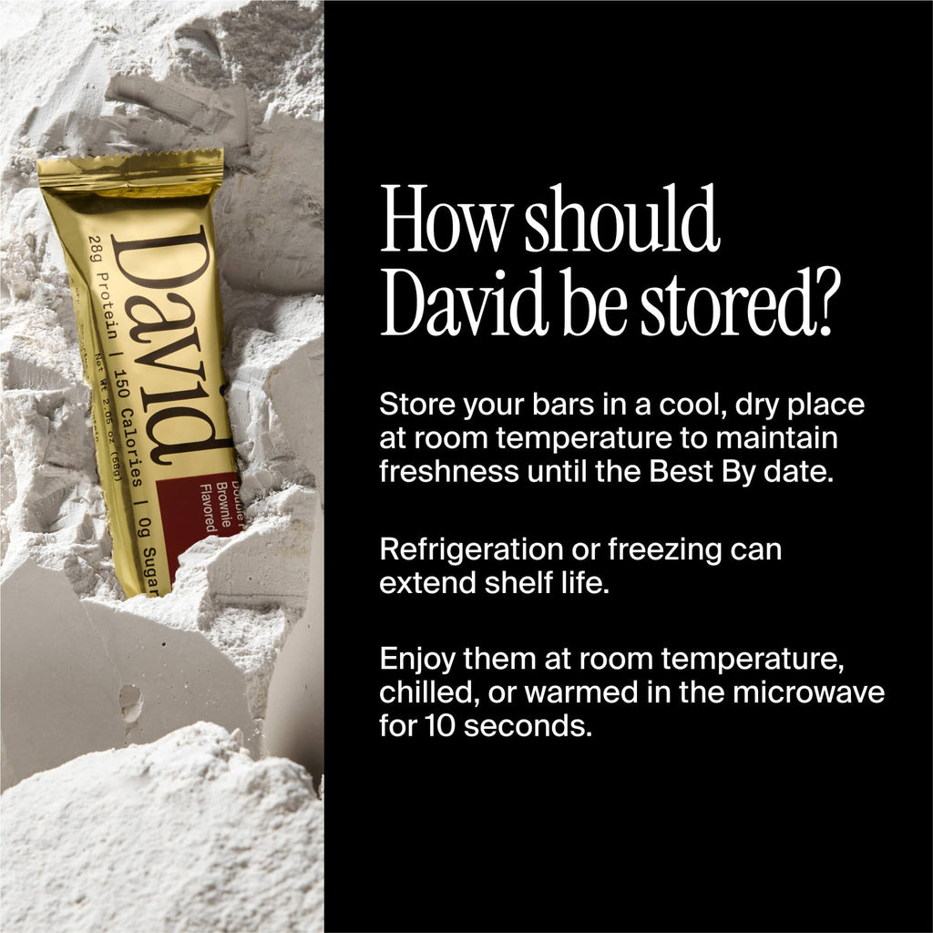 David High Protein Bars No Sugar - Sugar Free Protein Bars, Low Carb, Gluten Free - 28g of Protein, 150 Calories - David Bar On-The-Go Snack - Chocolate Chip Cookie Dough Flavor, Pack of 12
