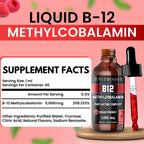 VITBOOST Vegan Liquid B-12 Drops – 60 x 5000 mcg Extra Strength Raspberry Flavored Vitamin B12 Liquid Methylcobalamin sublingual Supplement | Designed to Maximize Absorption & Energy | Gluten Free