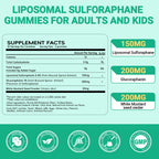 ESSENJOYY Liposomal Sulforaphane Supplement Gummies 150mg - Organic Broccoli Sprout Extract Supplement with Glucoraphanin, White Mustard for Antioxidant, Detox - Sugar Free, Lemon Flavored,120 Counts