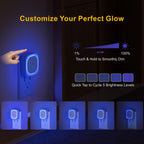 YUNLEX 2 Pack Plug in Night Light with Motion Sensor & Dusk to Dawn Sensor, 3 Sensor Modes, Blue Night Lights Plug into Wall, Dimmable Nightlight for Bathroom, Bedroom, Indoor