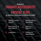 CATTONGUE GRIPS Non-Abrasive Grip Tape Roll - 2” Wide Heavy-Duty, Waterproof Anti-Slip Tape for Bathtubs, Stair Treads, Ramps & More - Indoor & Outdoor Non-Skid Solution (Black, 10ft)