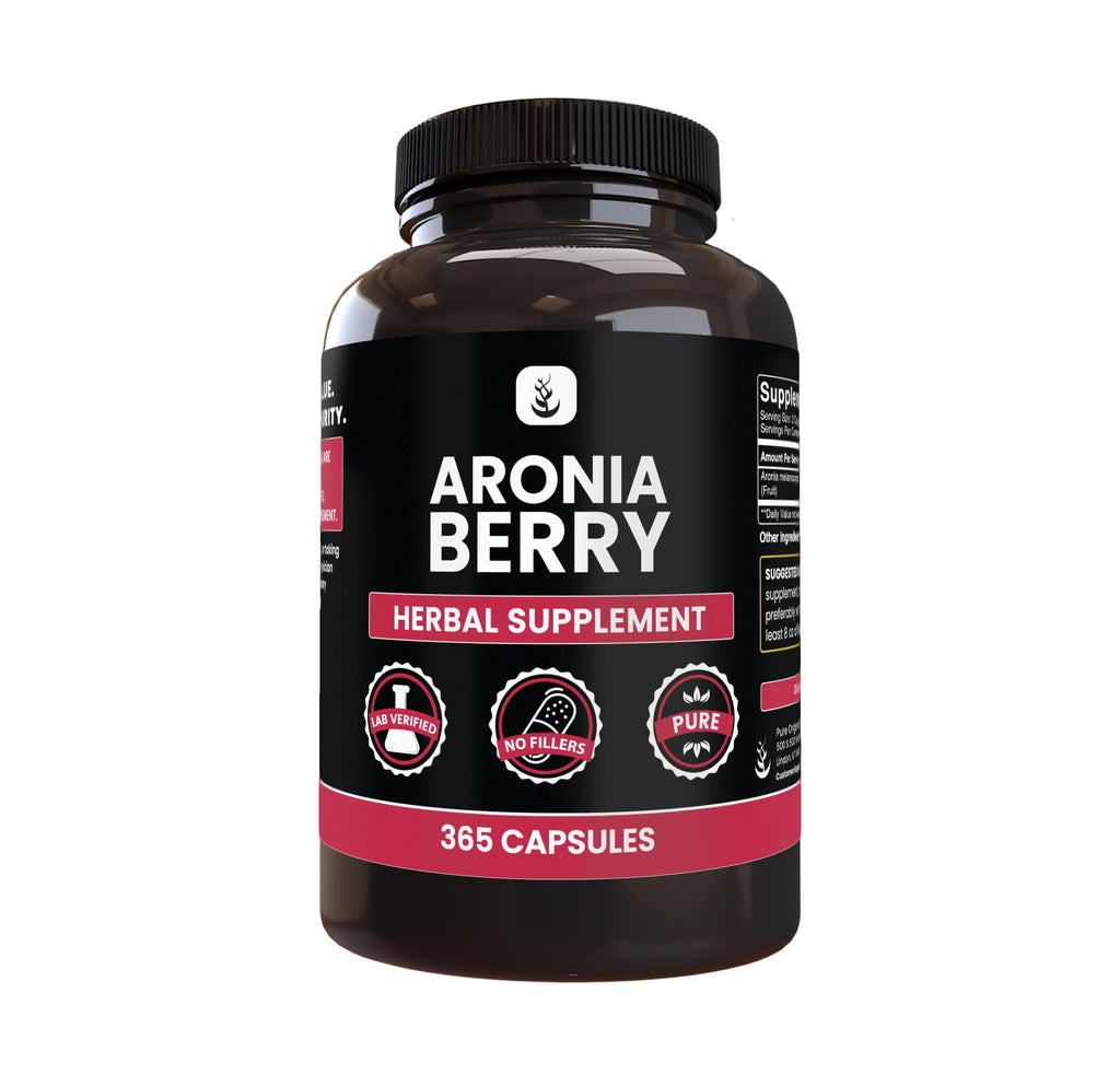 PURE ORIGINAL INGREDIENTS Aronia Berry Extract, (365 Capsules) Always Pure, No Additives Or Fillers, Lab Verified