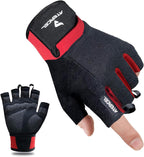 ATERCEL Workout Gloves for Men and Women, Exercise Gloves for Weight Lifting, Cycling, Gym, Training, Breathable and Snug fit (Red, S)