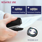 Metal Stapler Heavy Duty 50 Sheet Capacity with 1750 Staples and Staple Remover, Full Strip Staplers for Desk, No Jam, Non-Slip for Office & Classroom, Black