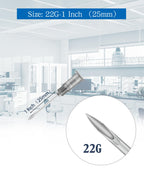 100 Pcs 22G 1 Inch Disposable Needle, Luer Lock Individually Wrapped