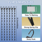Ngdiluxury Hanging Merchadise Strips with Hooks,32 inches Chip Display Rack Stand 72 Clips Potato Chip Bag Holder with Label Headers Metal Retail Display Rack for Snack Candy 6Pcs Black