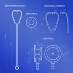 Stainless Steel Stethoscope, Dual-Frequency Chest Piece, Bell & Diaphragm & Pediatric Diaphragm, Noise-Reducing Silicone Ear Tips, Ideal for Doctors, Nurses, Students Use