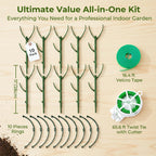 Monstera Plant Support Stakes Indoor - 10 Pack Stackable Garden Trellis for Potted Climbing Pothos Support - Durable All-in-One Tall Plant Sticks Pole for Modern Home Gardening (10 Pack)