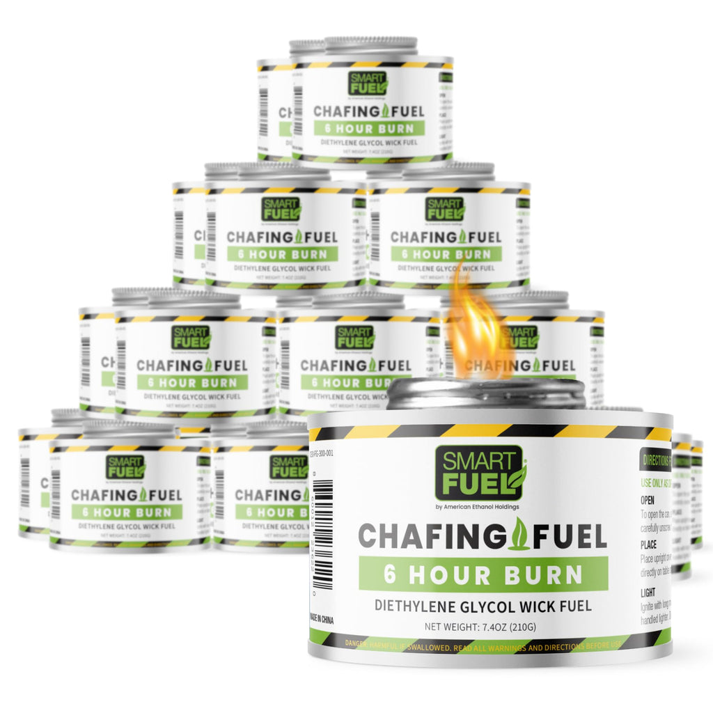 Smart Fuel 6-Hour Chafing Fuel Cans - Canned Heat Fuel for Chafing Dishes, Food Warmers, Buffet Warmers, Gel Fuel, Chafer Fuel, 6 Hour Fuel - 7.4 oz, 24-Pack