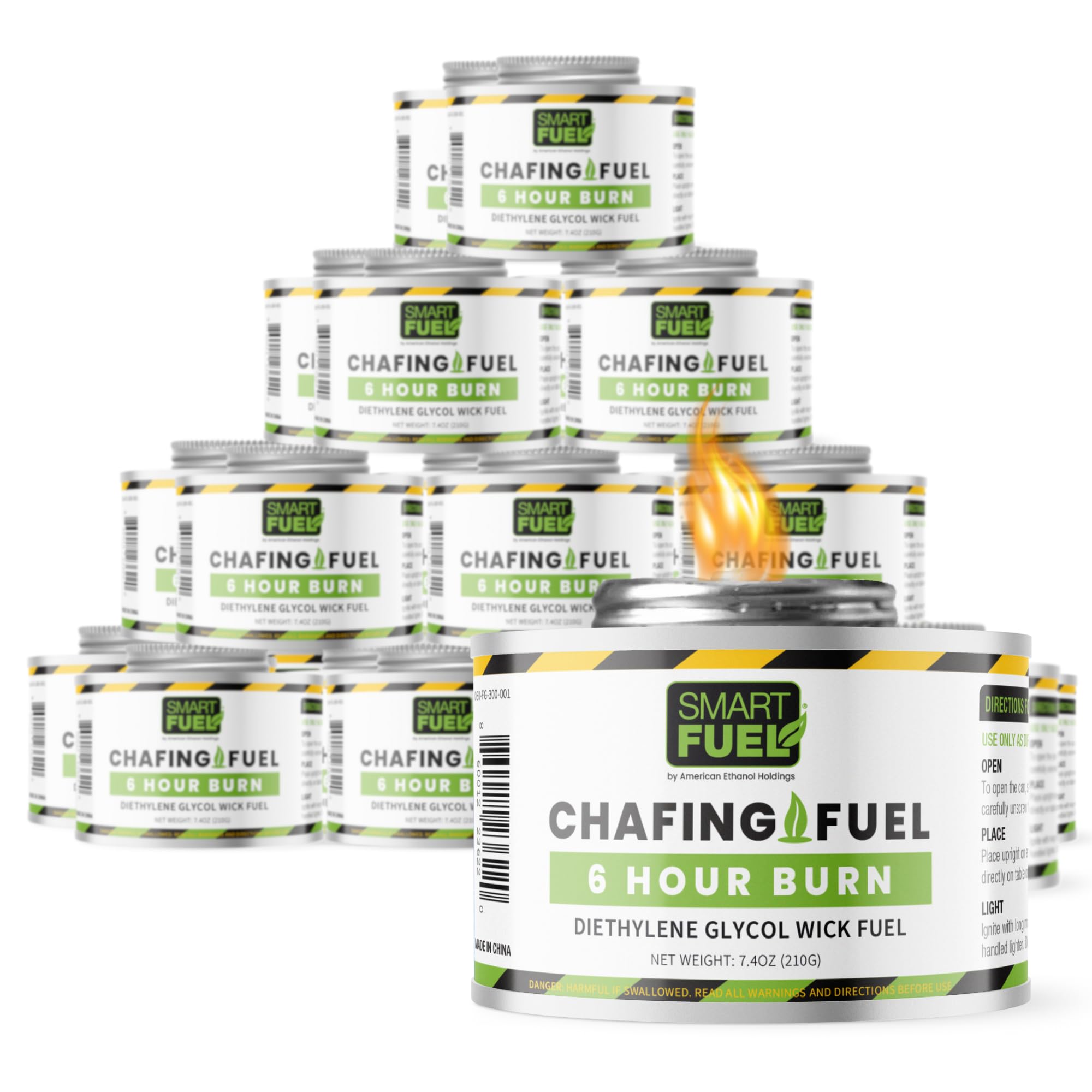 Smart Fuel 6-Hour Chafing Fuel Cans - Canned Heat Fuel for Chafing Dishes, Food Warmers, Buffet Warmers, Gel Fuel, Chafer Fuel, 6 Hour Fuel - 7.4 oz, 24-Pack