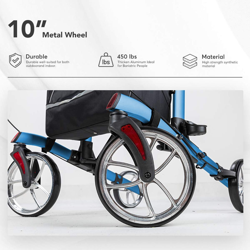 OasisSpaceUpright Walker for Senior,Rollator with Seat Support Up 450 lbs