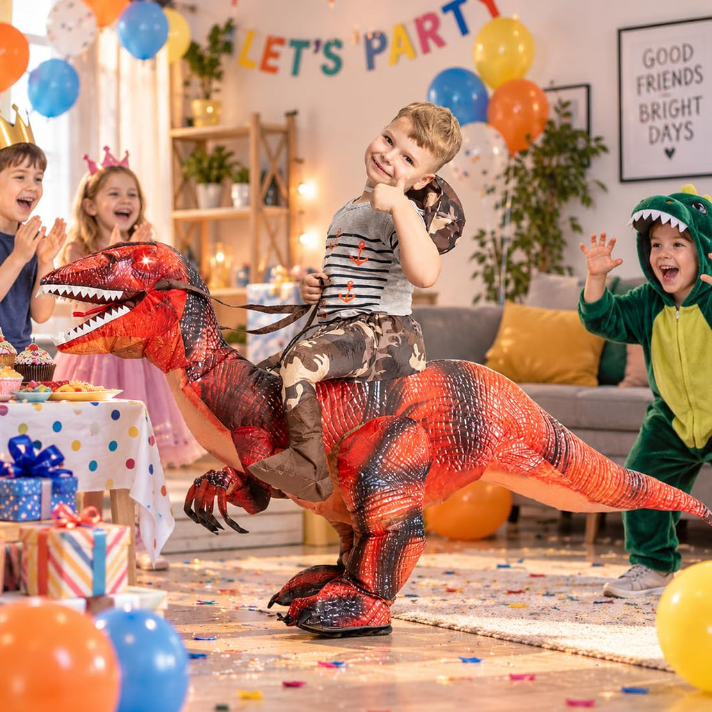 GOOSH Inflatable Dinosaur Costume for Kids Halloween Costumes Boys Girls Funny Blow up Costume for Halloween Party Cosplay (4-6Yrs)