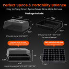 SOLIGT Thick Plastic 3-Set Strong Seed Starter Trays with 5" Humidity Domes