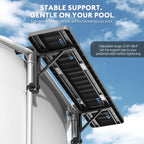 Hyperzoo Pool Bar for Above Ground Pools, Stable Poolside Drink & Snack Table Supports Up to 110 lbs, Rust-Free ABS Poolside Bar Fits ≤4.4” Rails for Framed Round & Oval Pools, Ideal for Pool Parties
