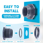 Maasechs 2 Pcs 3 Inch Bulkhead Fitting PVC Water Tank Connector Plumbing Pipe Threaded Bulkhead Fitting NPT for Rain Barrels, Water Tanks, Aquariums, Tubs, Pools