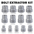 Bolt Extractor Kit, 14 PCS Impact Bolt & Nut Remover Set with 3/8 Inch Adapter, Upgrade Stripped Bolt Extractor Socket Set with Portable Tool Box, Easy Out for Rusted, Damaged, Round Bolt Nuts Screws