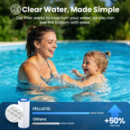 PELLUCID CC100 Pool Filter Compatible with CCRP100, PAP100, PAP100-4, C-9410, R173215, Filbur FC-0686, 59054200, 160316, 160354, Predator 100,100 sq.ft, Dimensions: 23 5/8" x 10 1/16"