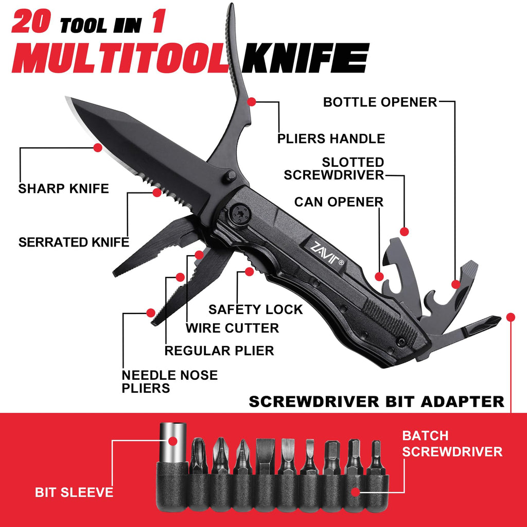 Gifts for Men Him Dad Husband, Multitool Knife, Mens Gifts for Christmas, Stocking Stuffers, Birthday Gift Ideas, Gadgets Gifts for Men Unique, Camping, Hunting