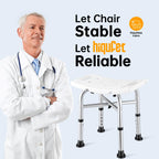Hiqufet Shower Chair for Inside Shower(500lb), 5 Height Adjustable Shower Stool, Shower Seats for Adults, 3-Minute Quick Assembly, Heavy Duty Shower Bench for Inside Shower to Sit on