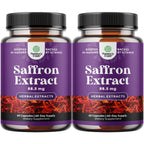Pure Extract of Saffron Supplements - Crocus Sativus Flower of Saffron Extract Capsules for Good Mood, Metabolism Support & Eye Health - Vitality & Mood Enhancer for Women & Men - 60 Count - 2 Pack