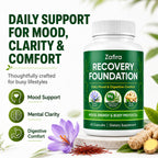 KWEZTY Zafira Organics, Zafira Organics Saffron Supplements, with Saffron Extract, Magnesium Bisglycinate, Ginger, Zinc, Vitamin D3 & B12, Mental Clarity, Hair & Mood Support, 60 Capsules