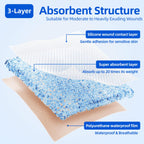 6" x 6" Silicone Super Absorbent Wound Dressing(16 Count) - Gentle Border Large Bandages for Pressure Ulcer, Surgical Wounds, Heavy Exudate Wound Care Pads