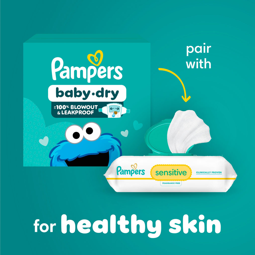 Pampers Baby Dry Ultra Cushiony Diapers, Size 2 (10-22 lbs), 112 Count, Up to 100% Leakproof (Packaging May Vary)