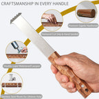 Upgraded Paver Removal Tool, Sapele Wood Handle & Dual-Height Joint Scraper