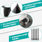 Lcokeiy Triangle Hoe, Metal Garden Hoe for Weeding Long Handle 60", Gardening Hand Hoe Garden Tool Heavy Duty for Digging, Cutting and Loosing Soil