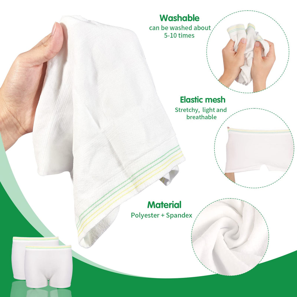 12 Pack Mesh Underwear Postpartum Must Have Hospital Provide Washable Breathable Undies for Delivery, Surgical,Traveling (L/XL(13-39 in)) White