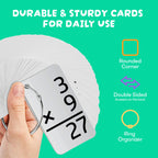 Star Right Multiplication Flash Cards - 169 Hole-Punched Math Study Multiplication Cards with 2 Binder Rings - Times Tables Practice Set for Kids Ages 8 and Up at Home or School