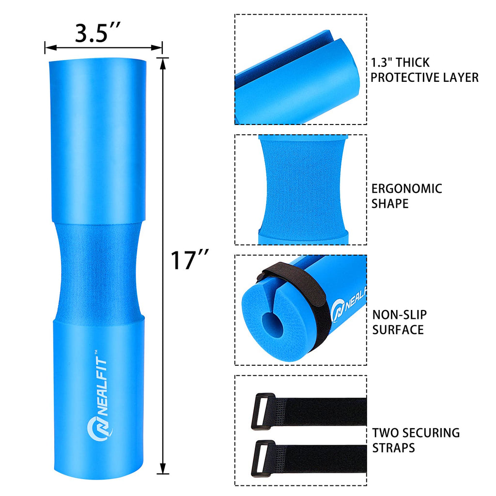 NEALFIT Barbell Pad Squat Pad for Squats���Squat Bar Pad���Great for Weightlifting,Lunges and Hip Thrusts���Foam Sponge Pad���Fit Standard and Olympic Bars Perfectly