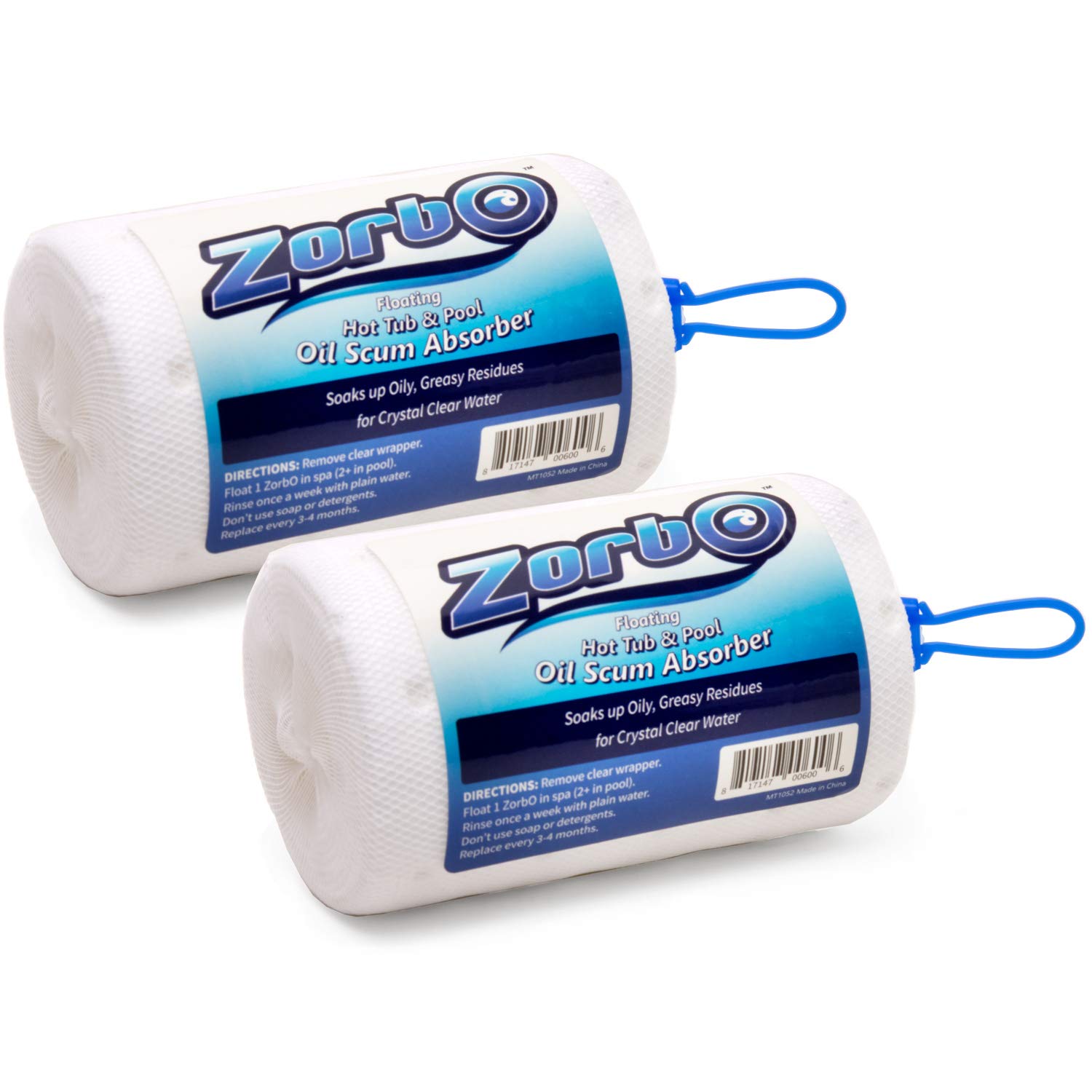 ZorbO Hot Tub Spa & Pool Oil Scum Absorber for Naturally Cleaner Water 2-Pack