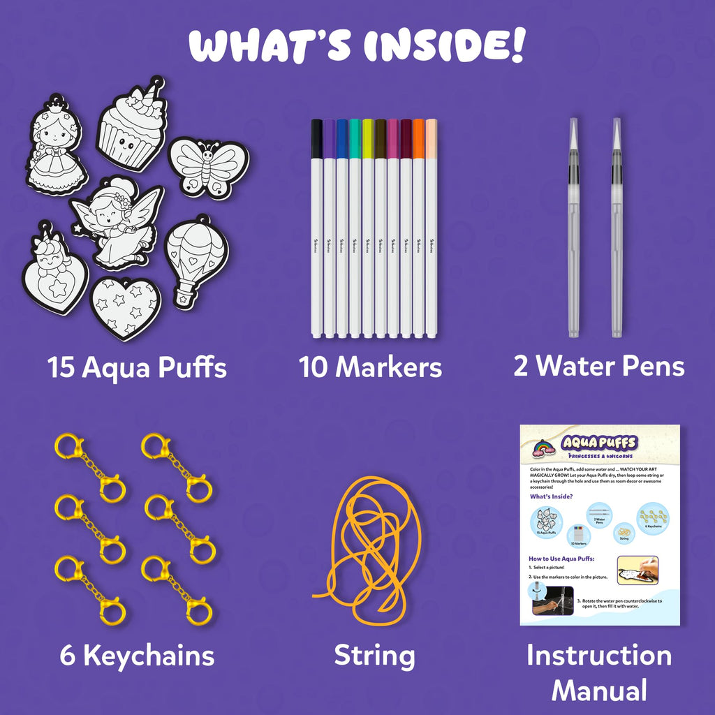 Skillmatics Aqua Puffs Unicorns, Stocking Stuffer for Kids, Paint by Number